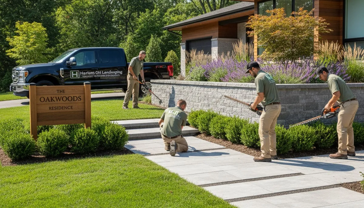 Landscaping team serving Cincinnati, OH with custom landscape design services